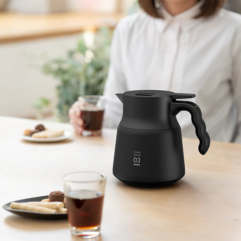 Hario V60 Insulated Stainless Steel Server Plus, 800mL, Black
