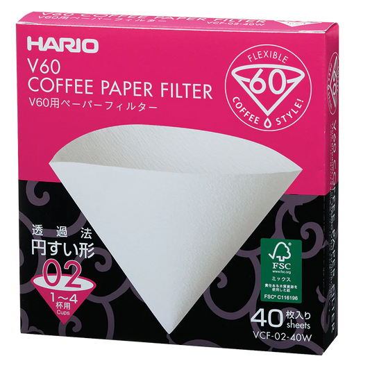 Hario V60 Filter Paper 40 Sheet, 02 Size White